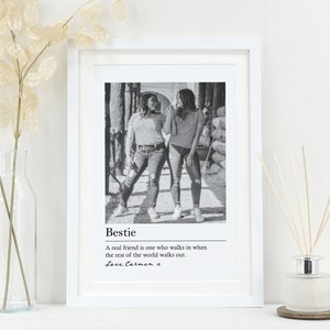 Personalised Best Friend Photo Gift | Friendship Keepsake | Custom Black & White Print | Sentimental Bestie Gift VA065