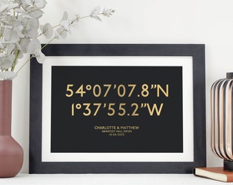 Personalised coordinates print | Metallic foil finish VA226