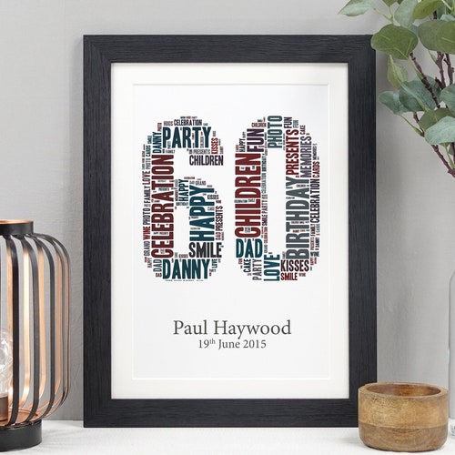 Personalised Word Number Birthday Present Gift Anniversary | Etsy