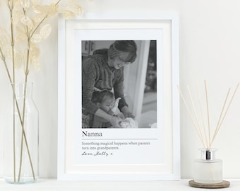 Personalised Grandparent Photo Gift | Nanny & Grandad Keepsake | Custom Memory Print | Unique Gift for Grandparents VA065