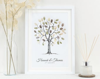 Fingerprint tree alternative wedding guest book | VA216