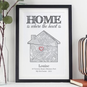 Stampa mappa casa personalizzata / Regalo per trasloco nuova casa / Ricordo di inaugurazione della casa / Stampa mappa casa famiglia personalizzata / Regalo prima casa VA153