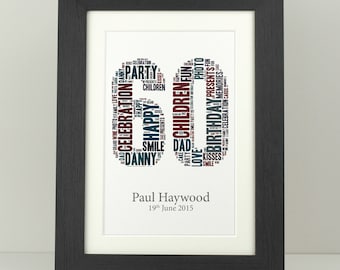 ANNIVERSARY Birthday Gift Her Him Word Art Print Personalised DISNEY Framed A4