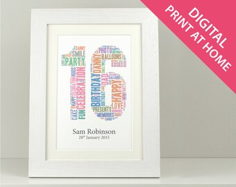 Personalised NumberAge Word Art