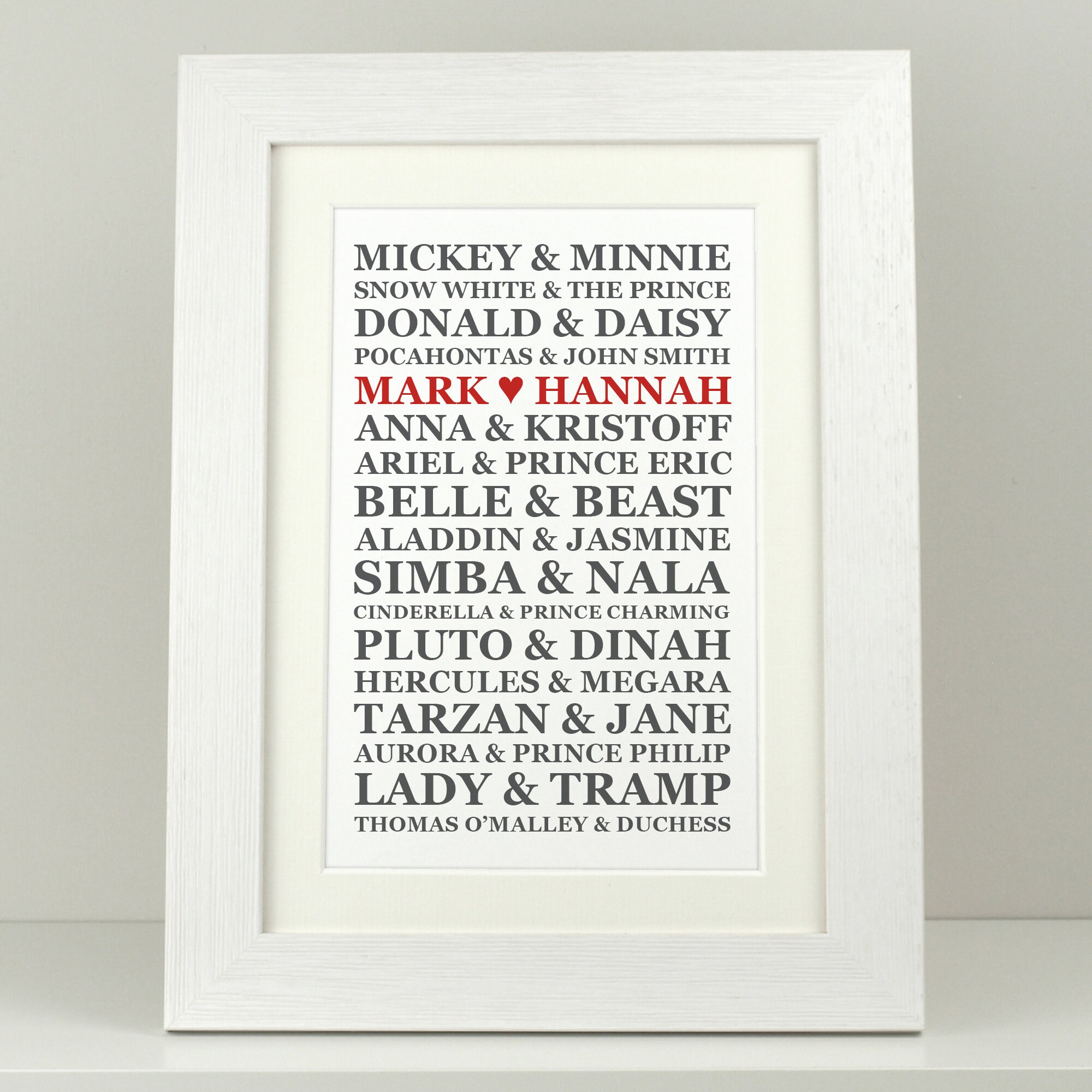 Personalised Disney Couples Wedding Gift Print / Disney Etsy UK
