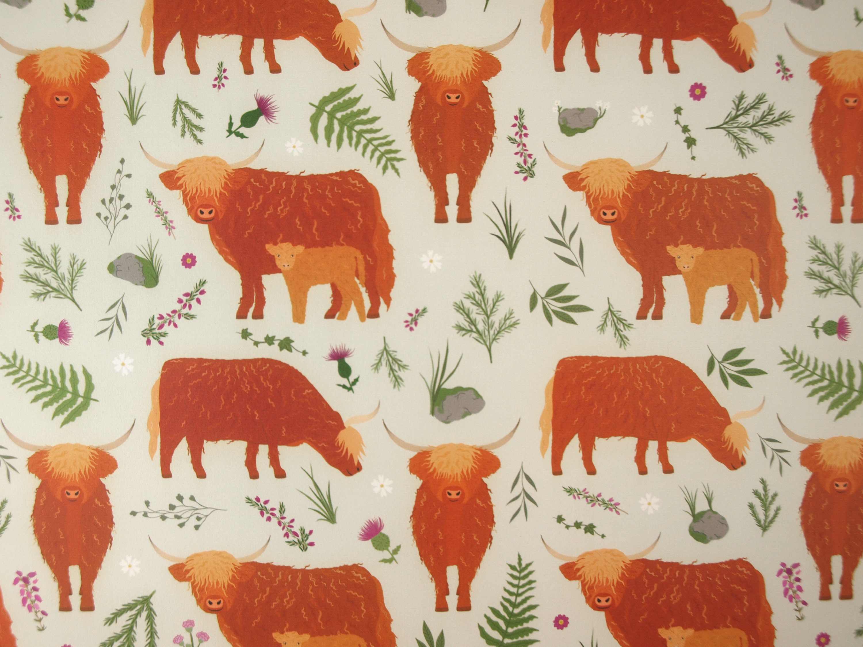 Highland Cow Luxury Eco Wrapping Paper Premium Sheets Tag Etsy