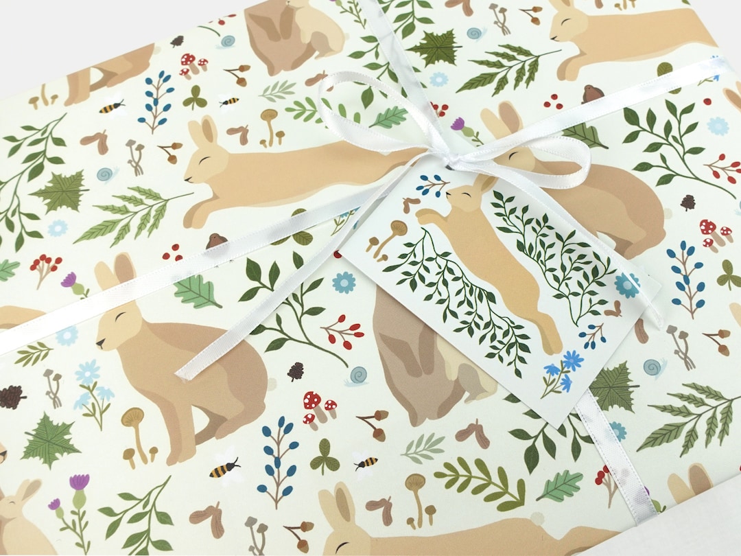 Rabbit / Hare / Bunny wrapping paper | Woodland eco friendly gift wrap ...