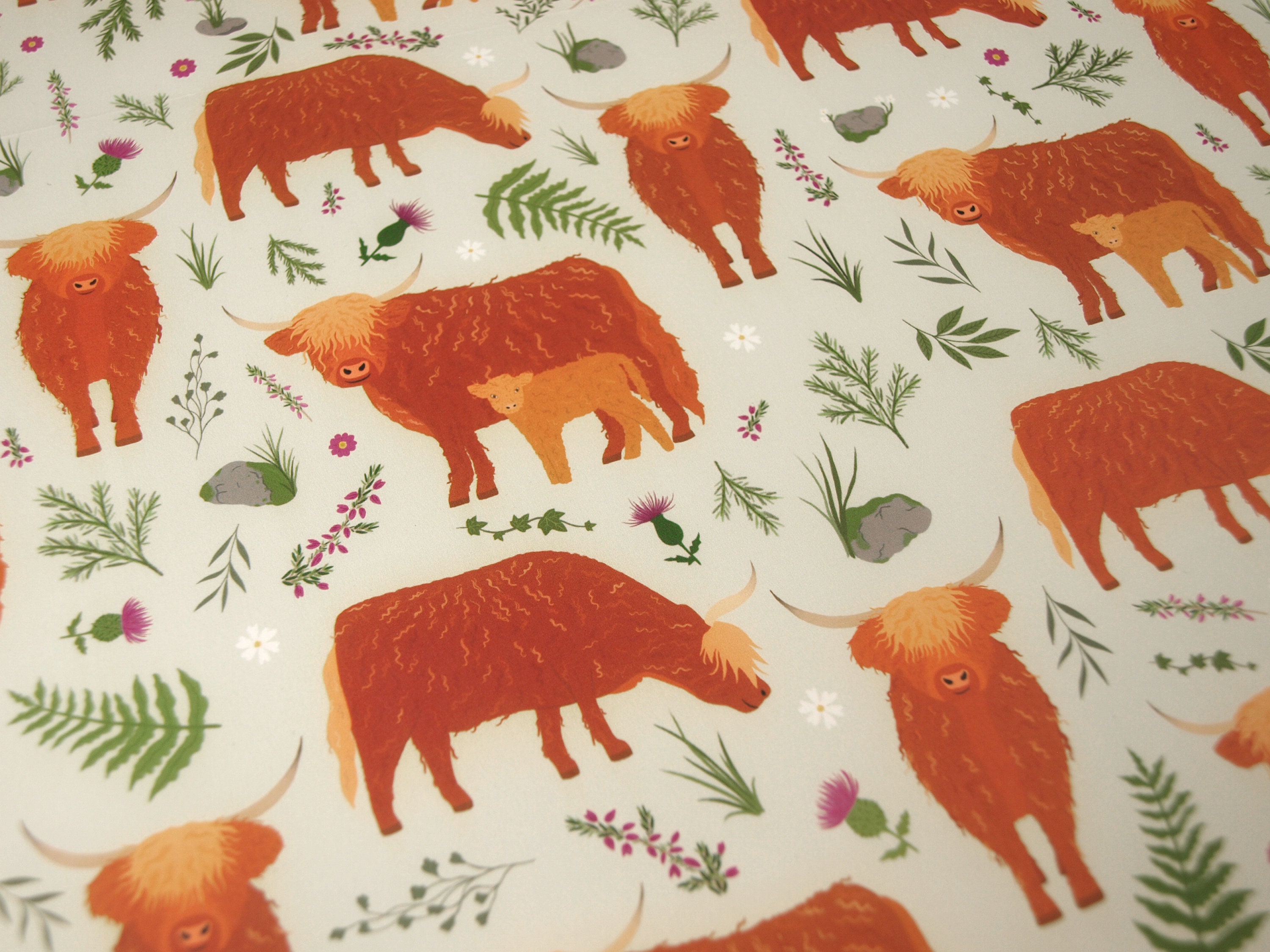 Highland Cow Luxury Eco Wrapping Paper Premium Sheets Tag Etsy
