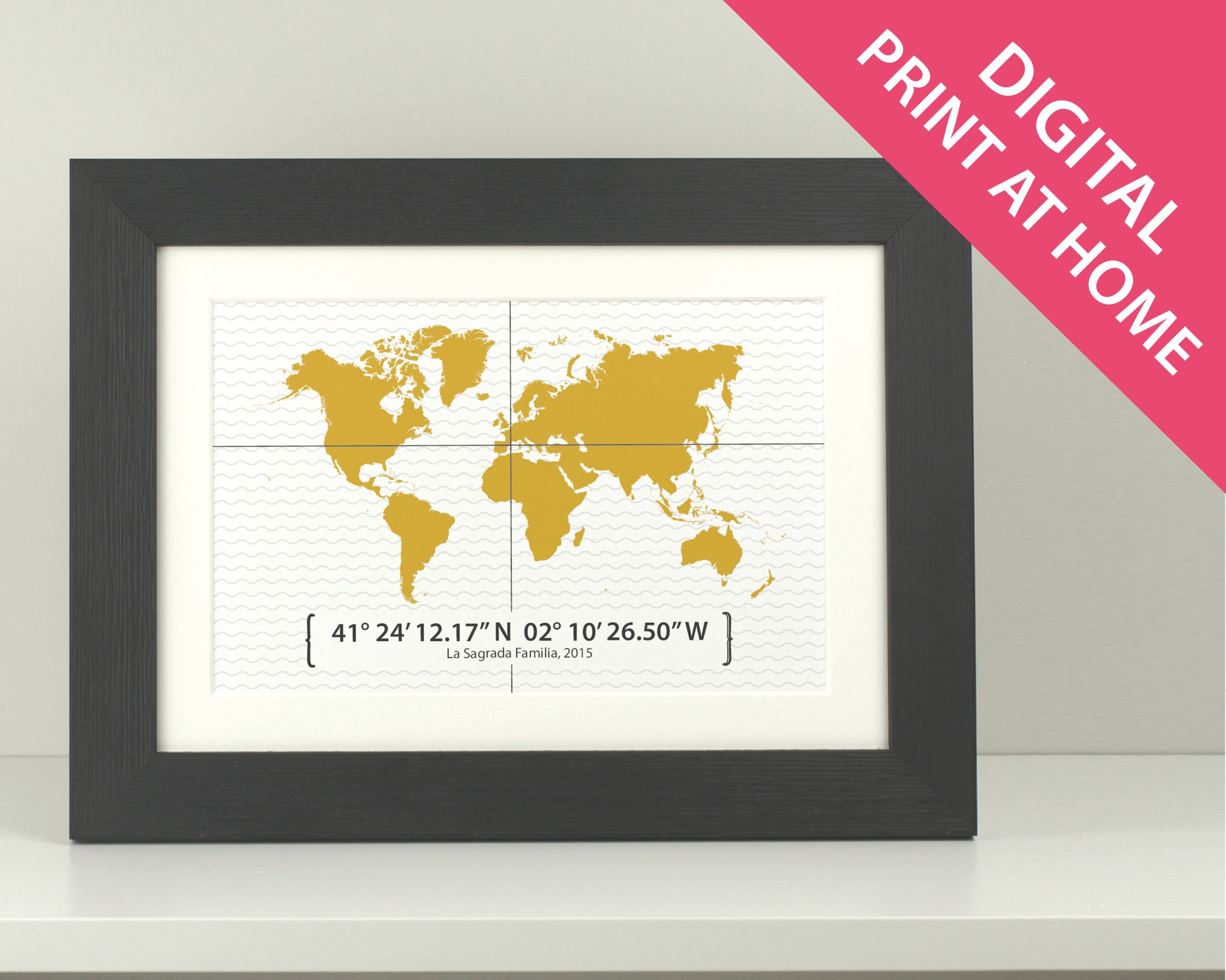 personalised world map coordinates print engagement gift