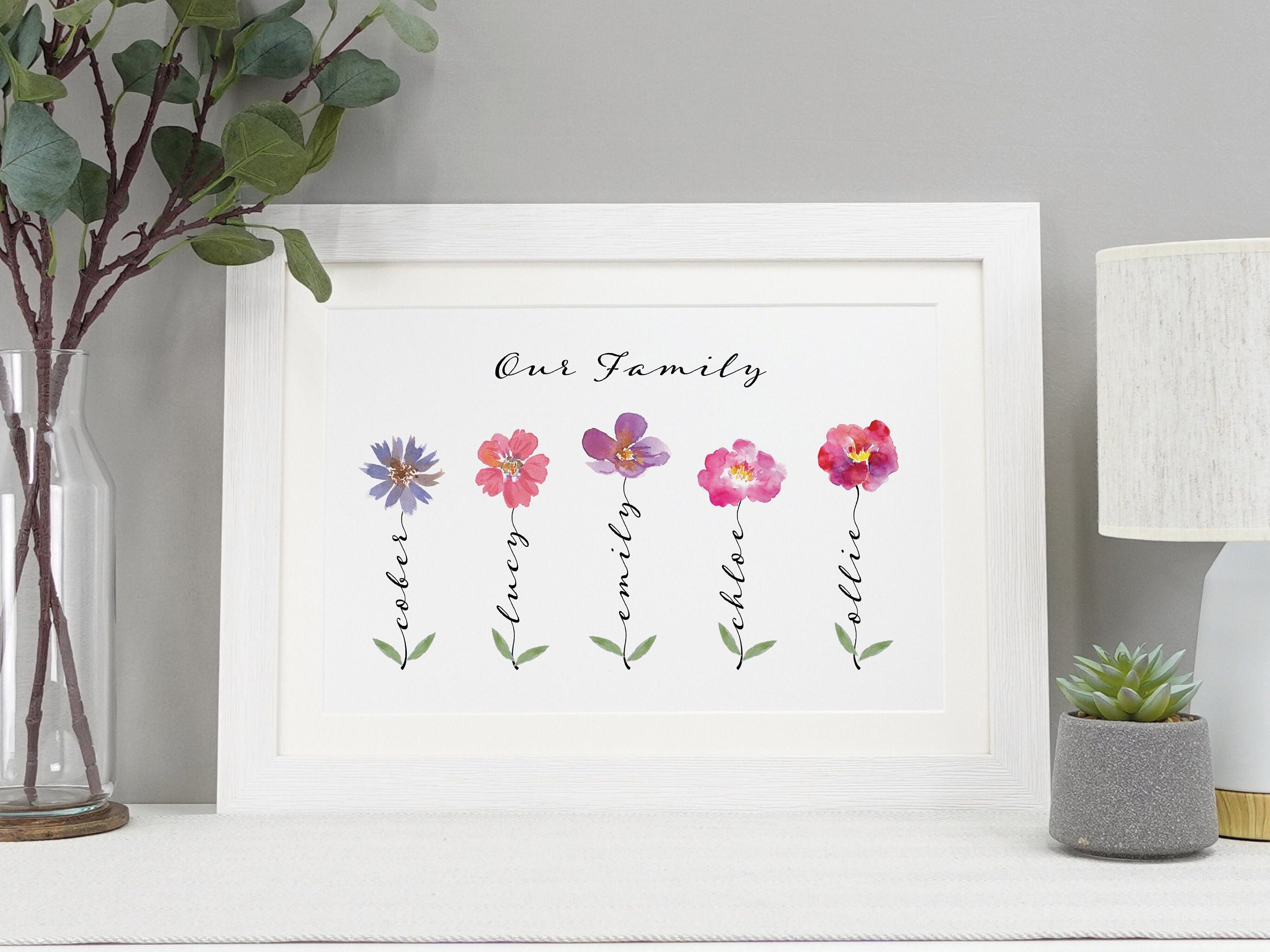 Personalized Flower Resin Paint Palette, Pressed Flower
