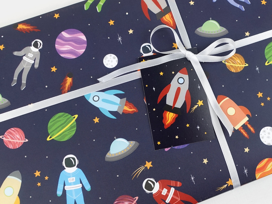 Space Wrapping Paper | Children's Astronauts Spaceman | Eco Friendly ...