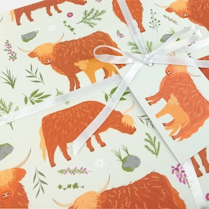 Highland Cow Wrapping Paper Scottish Highlands Eco Friendly Gift