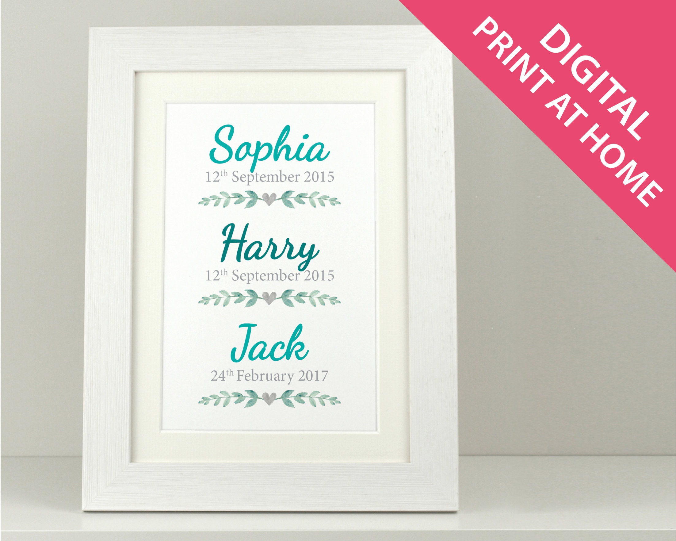 Personalised family names / Children's names gift for mum Etsy