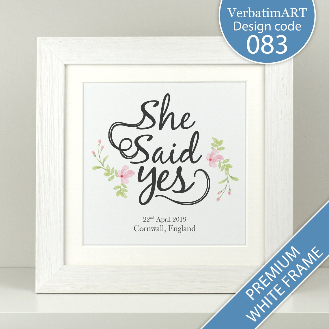 Personalised engagement gift / she said yes print / gift for Etsy