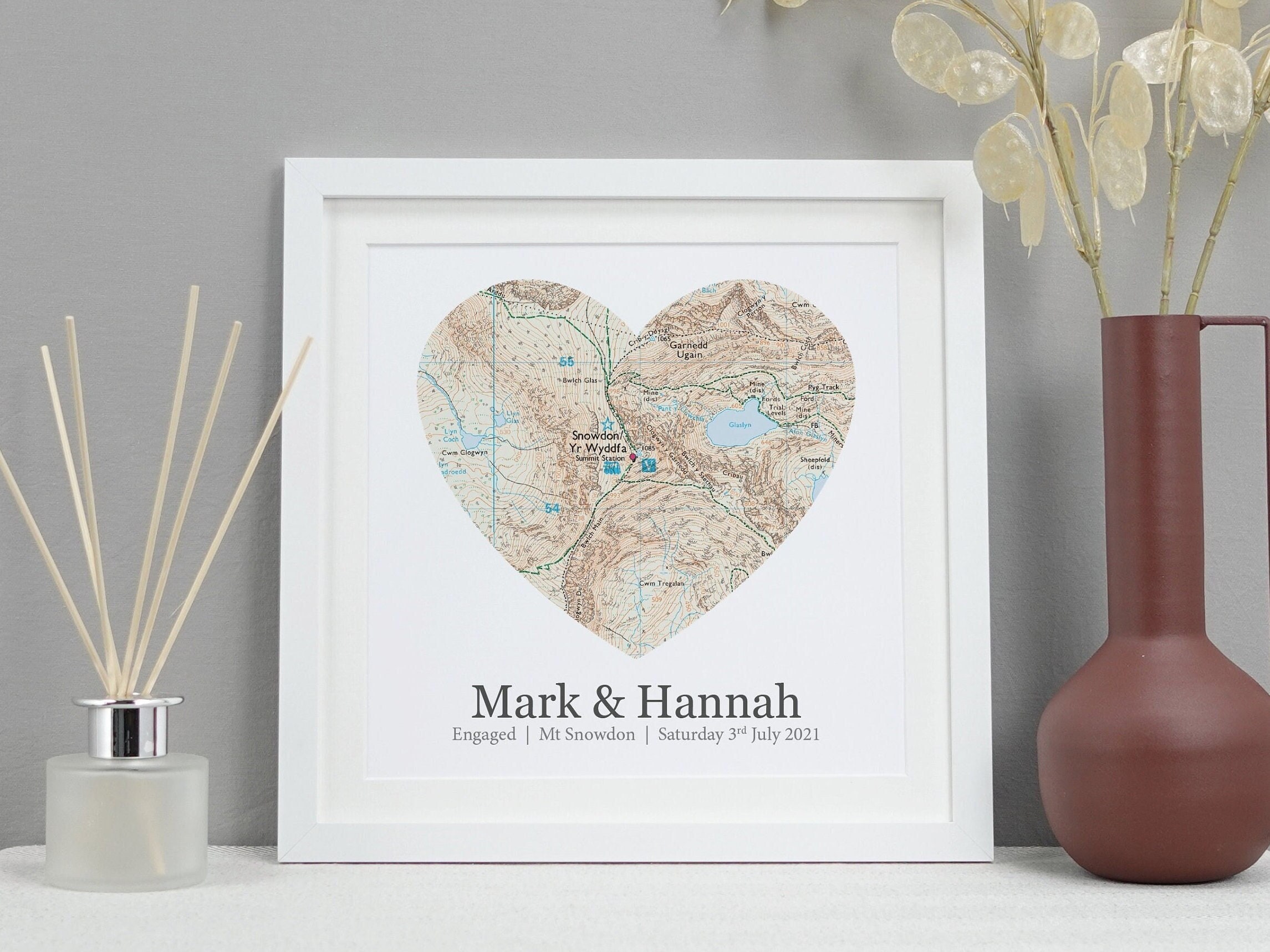Newly Wed Gifts, Two Locations Heart Puzzle Map Wooden Framed Wall Art,  Custom Wedding Shower Gift for Couple, 1st Anniversary Gift for Wife 