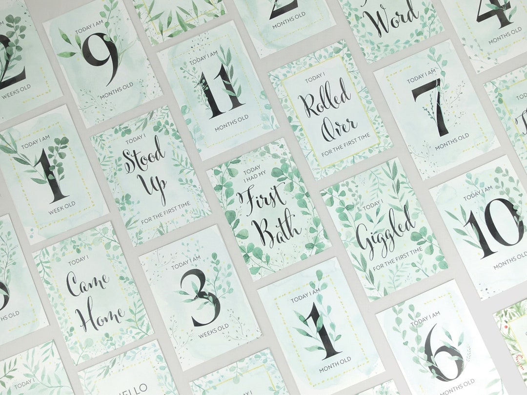 Baby Milestone Cards With Gift Box - Pack of 30 - Etsy UK