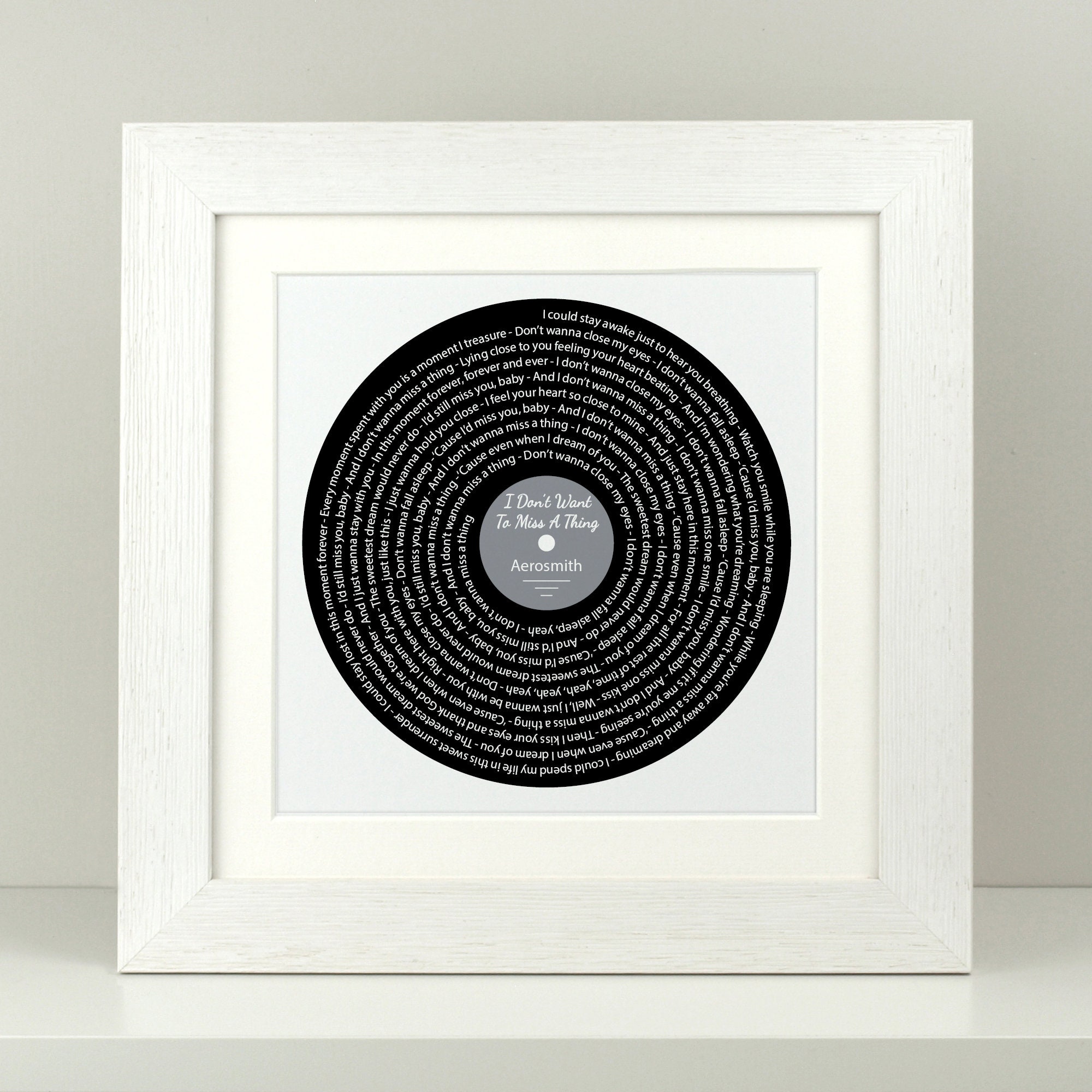 Aerosmith I Don T Want To Miss A Thing Framed Song Etsy
