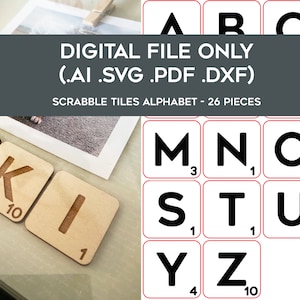 Scrabble Tiles SVG Cut File - Complete Alphabet - Perfect for Glowforge