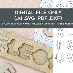 Name Puzzle SVG Cut File - Complete Alphabet - Perfect for Glowforge