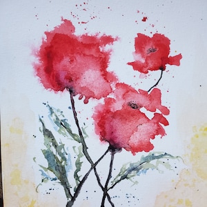 Original watercolour art, small watercolour painting, floral painting, flowers painting, unique art, one of a kind artwork, original artwork