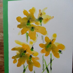 Blanko Karte, Grußkarte, Original Karte, Aquarell Karte, Blumen Karte, Blumen Karte, Unikat Karte, Dankeskarte, Geburtstagskarte