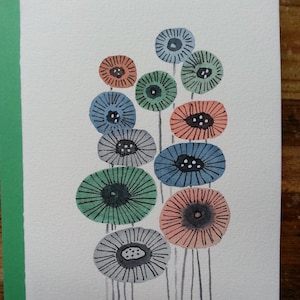 Tarjeta en blanco, tarjeta de felicitación, tarjeta original, tarjeta acuarela, tarjeta de flores, tarjeta floral, tarjeta única, tarjeta de agradecimiento, tarjeta de cumpleaños