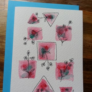 Cartão em branco, cartão de felicitações, cartão original, cartão aquarela, cartão de flores, cartão floral, cartão exclusivo, cartão de agradecimento, cartão de aniversário