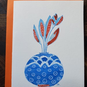 Blanko Karte, Grußkarte, Original Karte, Aquarell Karte, Blumen Karte, Blumen Karte, Unikat Karte, Dankeskarte, Geburtstagskarte