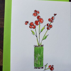 Blanko Karte, Grußkarte, Original Karte, Aquarell Karte, Blumen Karte, Blumen Karte, Unikat Karte, Dankeskarte, Geburtstagskarte