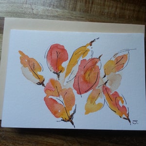 Blanko Karte, Grußkarte, Original Karte, Aquarell Karte, Blumen Karte, Blumen Karte, Unikat Karte, Dankeskarte, Geburtstagskarte
