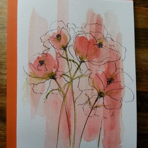 Cartão em branco, cartão de felicitações, cartão original, cartão aquarela, cartão de flores, cartão floral, cartão exclusivo, cartão de agradecimento, cartão de aniversário