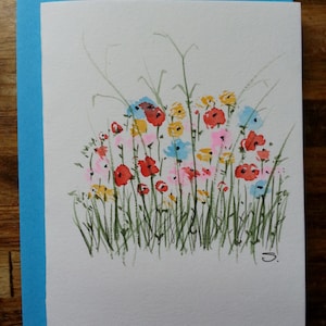 Carte vierge, carte de voeux, carte originale, carte aquarelle, carte fleurs, carte florale, carte unique, carte de remerciement, carte d'anniversaire