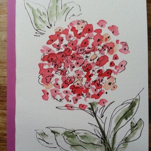 Blanko Karte, Grußkarte, Original Karte, Aquarell Karte, Blumen Karte, Blumen Karte, Unikat Karte, Dankeskarte, Geburtstagskarte
