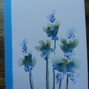 Blanko Karte, Grußkarte, Original Karte, Aquarell Karte, Blumen Karte, Blumen Karte, Unikat Karte, Dankeskarte, Geburtstagskarte