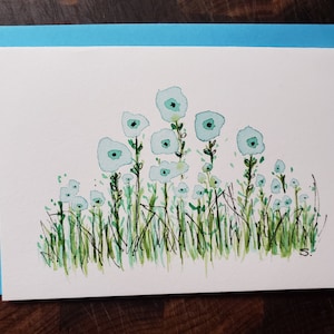 Biglietto vuoto, biglietto d'auguri, biglietto originale, biglietto acquerello, biglietto fiori, biglietto floreale, biglietto unico, biglietto di ringraziamento, biglietto d'auguri