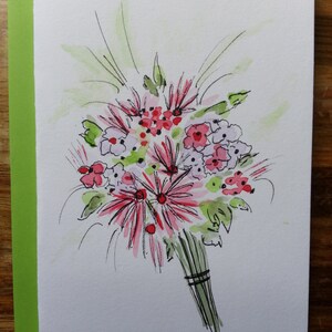 Blanko Karte, Grußkarte, Original Karte, Aquarell Karte, Blumen Karte, Blumen Karte, Unikat Karte, Dankeskarte, Geburtstagskarte