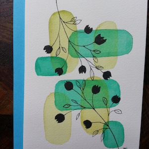 Cartão em branco, cartão de felicitações, cartão original, cartão aquarela, cartão de flores, cartão floral, cartão exclusivo, cartão de agradecimento, cartão de aniversário