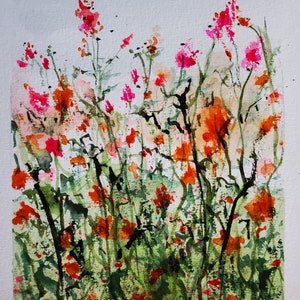 Original watercolour art, small watercolour painting, floral painting, flowers painting, unique art, one of a kind artwork, original artwork