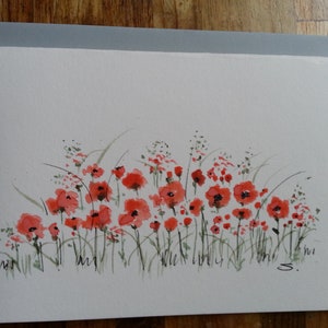 Blanko Karte, Grußkarte, Original Karte, Aquarell Karte, Blumen Karte, Blumen Karte, Unikat Karte, Dankeskarte, Geburtstagskarte