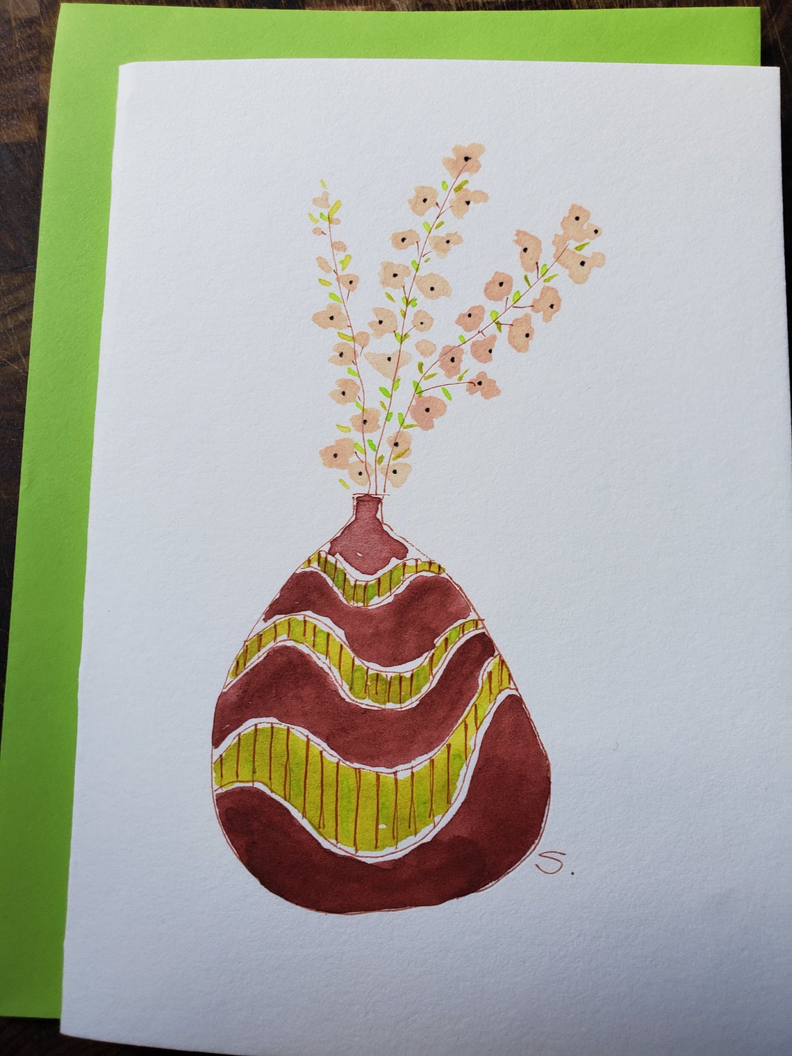 Blank Card Greeting Card Original Card Watercolour Card Etsy