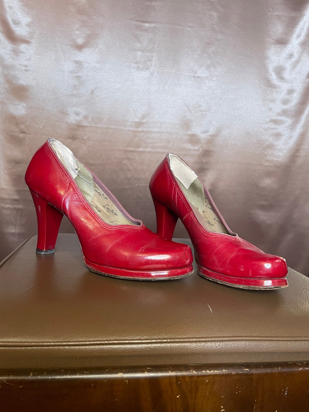 1940s Cherry Red Heels - Etsy