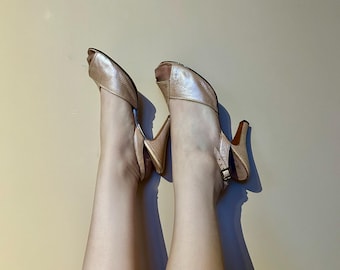1950s heels US 8 pink