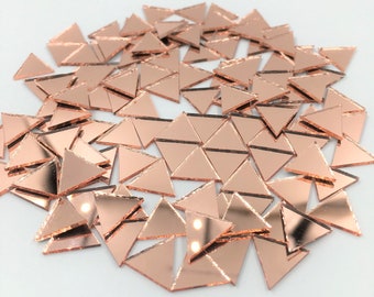 15 mm Triangular Shape Mirror Mosaic Tiles Rose Gold Craft Mirror 120 Pieces