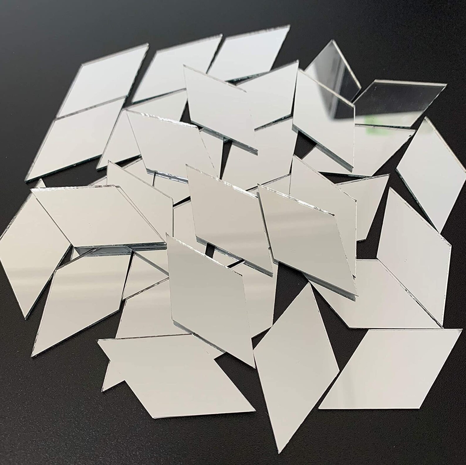 60 Pcs 2 Diamond Shape Mirror Mosaic Tile for Craft Art Etsy UK