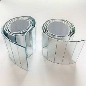 Set di 2 adesivi specchio fila vetro reale rettangolare specchio adesivo per progetti artigianali 1/2" x 2", 94 pezzi