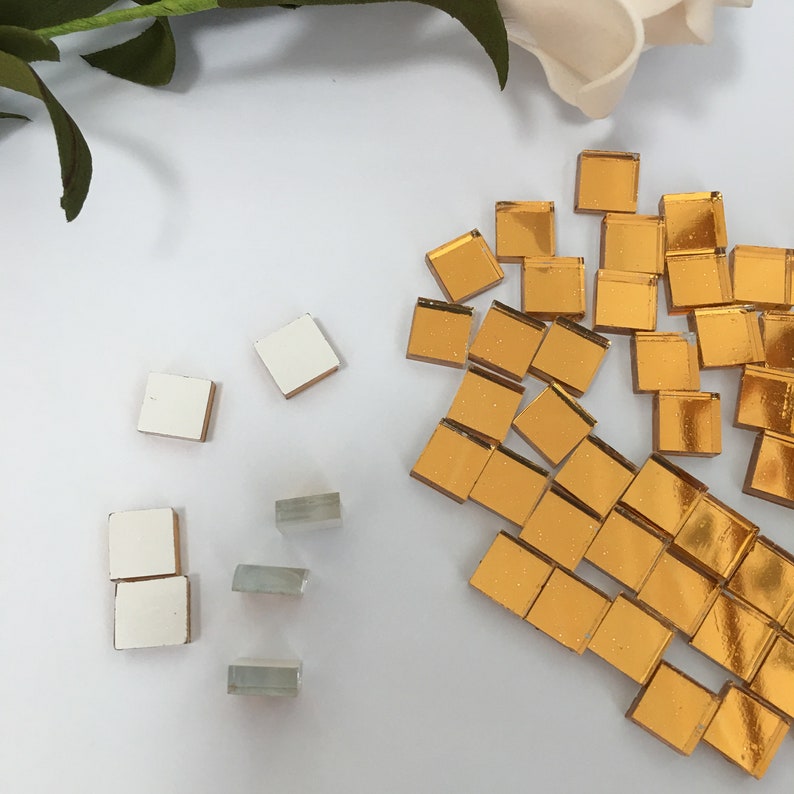 3/8 Small Glass Square Craft Mirrors Bulk 100 Pieces Mosaic Etsy