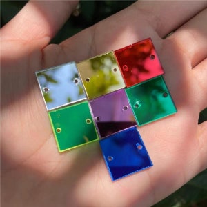 Cucito quadrato su strass specchio cristallo cucire perline specchiate per abiti specchio fai-da-te 100pcs