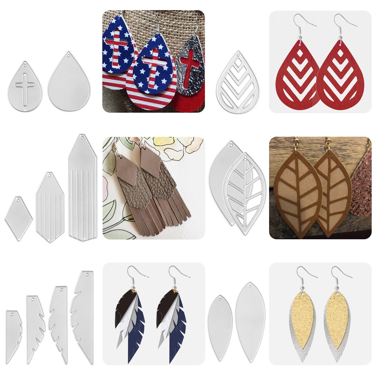 21 Pieces Earring Cutting Dies Metal Earring Die Cuts with 50 Etsy