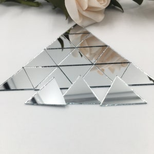 1" Triangle Mirror Mosaic Tiles Triangular Shape Craft Mirrors 150pcs