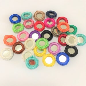 Applique zingara all’uncinetto con specchi shisha per abbigliamento da ballo di danza del ventre (confezione da 100 pezzi)